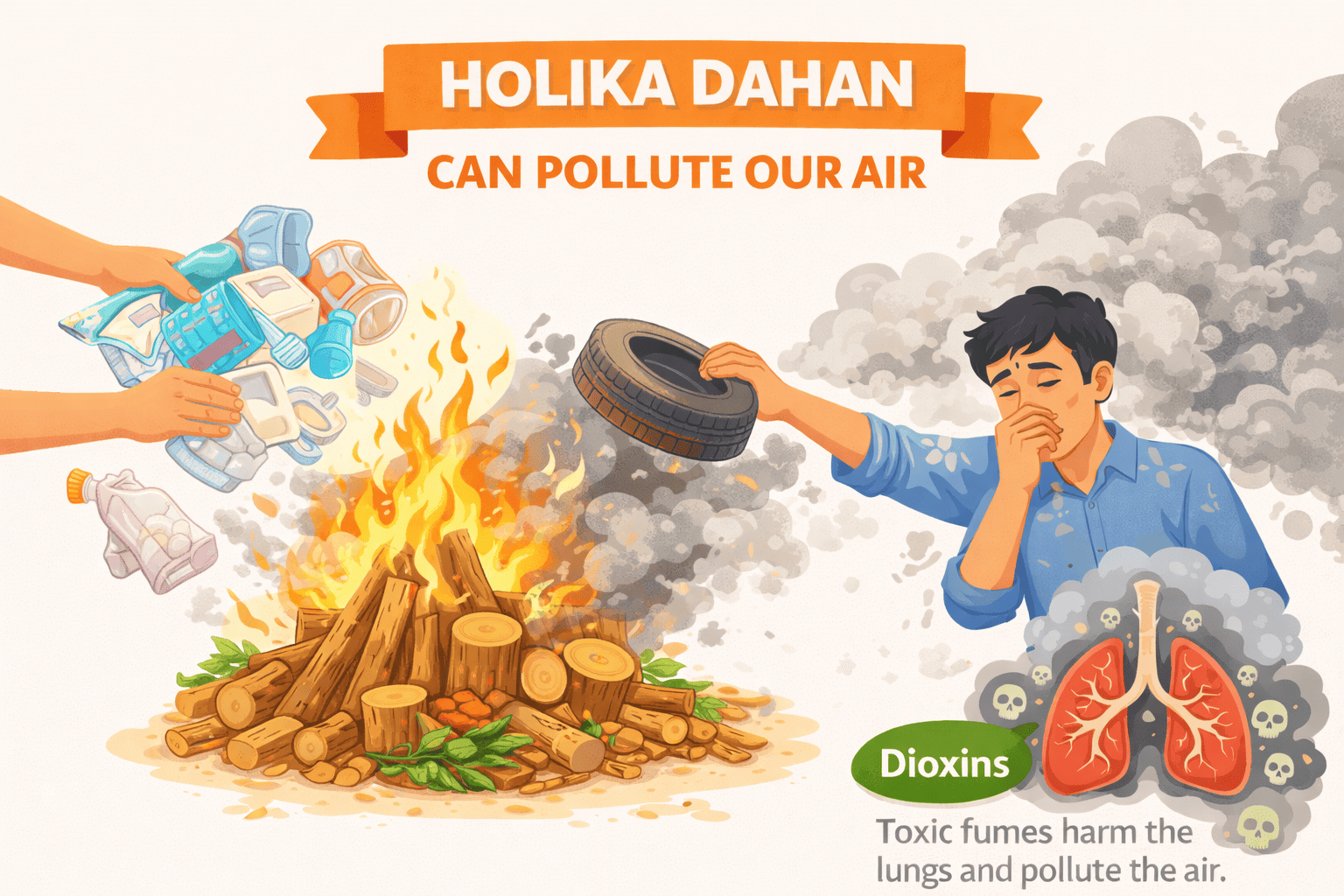 holika dahan, plastic and air pollution