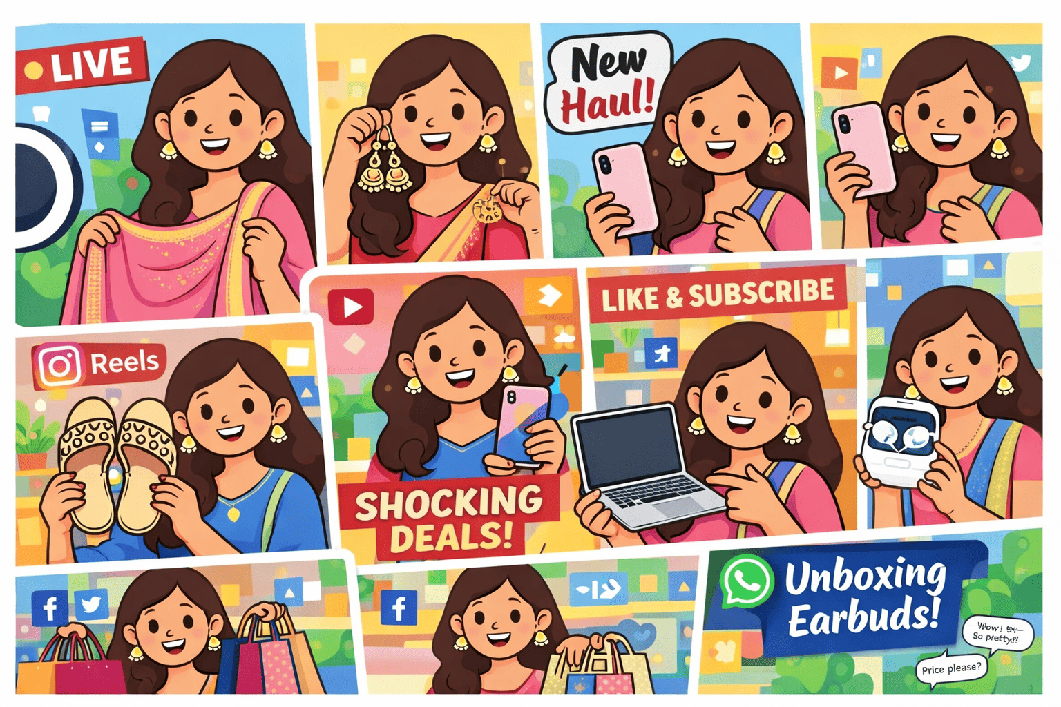 Youtube, instagram , facebook product haul