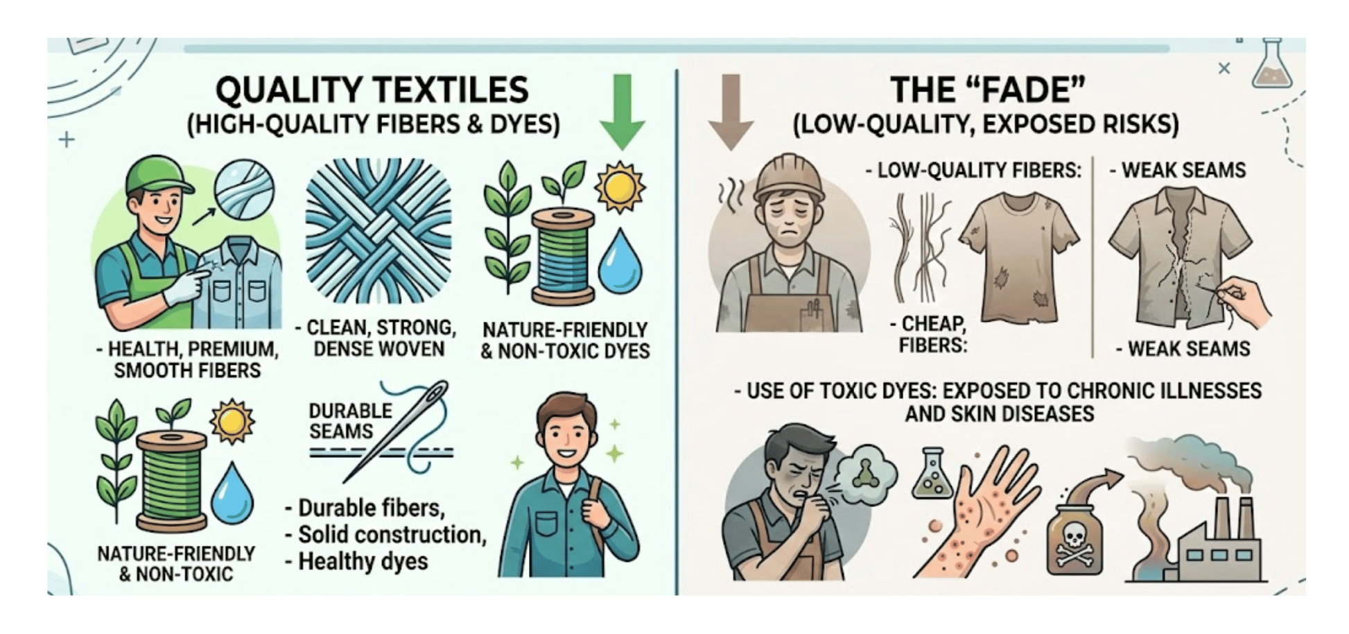 Quality of fast fashion vs slow fashion textile